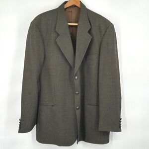 Galliani Mens Blazer 50R Olive Brown Super 100 Wool Italy Cecchi Paolo Academia